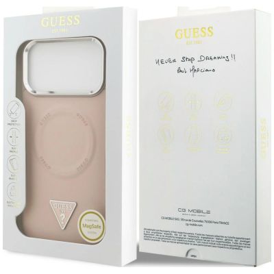 8. Guess Triangle Logo MagSafe Case for iPhone 18 Pro Max / 17 Pro Max – Pink