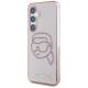 2. Karl Lagerfeld Rhinestones K. Head Logo Samsung Galaxy S25 Case Pink