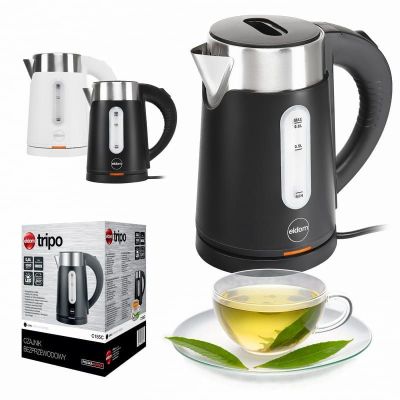 7. ELDOM CORDLESS KETTLE C185C TRIPO BLACK 1000W 0.8 L, BPA-FREE, INSULATED
