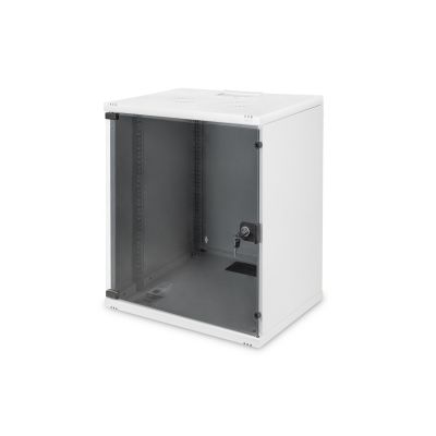 Digitus 19" 12U wall-mounted network cabinet 540x400, glass door, gray, undivided, unassembled, 60kg
