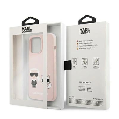 8. Karl Lagerfeld Silicone Ikonik Karl&Choupette MagSafe Case for iPhone 13 Pro / iPhone 13 - Light Pink