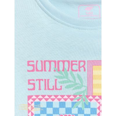 5. Girls' regular printed T-shirt 4F 4FJRSS26TTSHF4418-33S