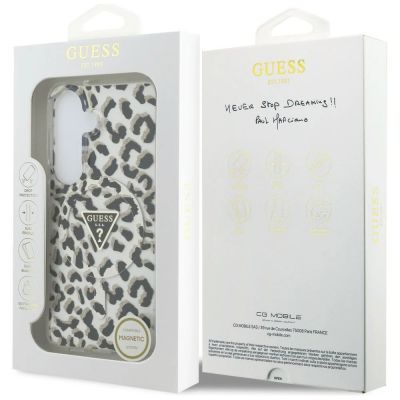 8. Guess IML Leopard Print Triangle MagSafe Case for Samsung Galaxy S26 - Black