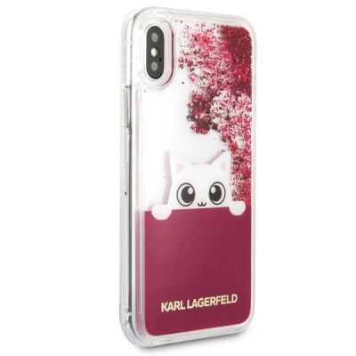5. Karl Lagerfeld Liquid Glitter iPhone X Case - Pink