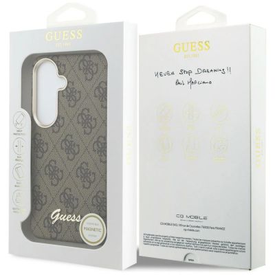 8. Guess 4G Script MagSafe Case for Samsung Galaxy S26 - Brown