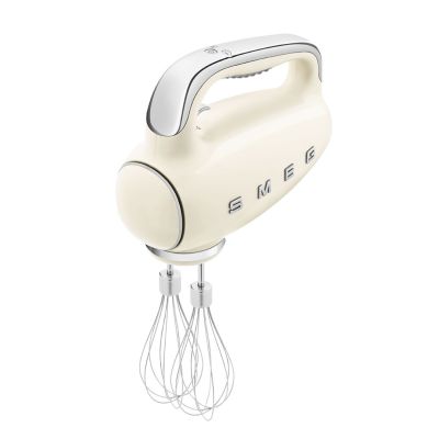 10. Smeg HMF01CREU hand mixer in cream with a retro 1950s style.