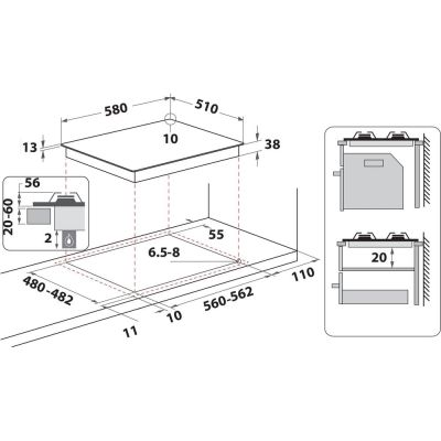 3. Gas hob WHIRLPOOL TGML 661 IX R