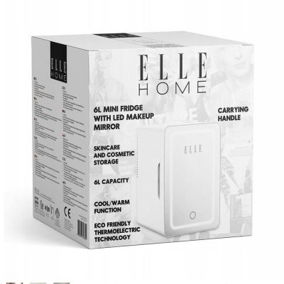 7. Mini fridge with LED makeup mirror ELLE 4L white