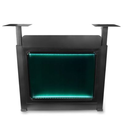 DJ BOOTH BK - DJ booth table, RGB LED backlit board, remote control, pens, cover