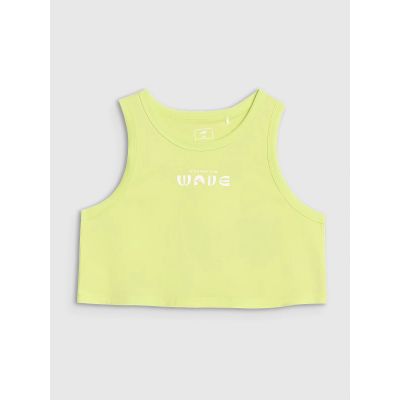 6. Girls' oversize printed crop top 4F 4FJWSS25TSLEF112-45S
