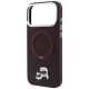 6. Karl Lagerfeld with Ring Stand 360 Karl & Choupette Heads Pin MagSafe case for iPhone 18 Pro / 17 Pro - burgundy
