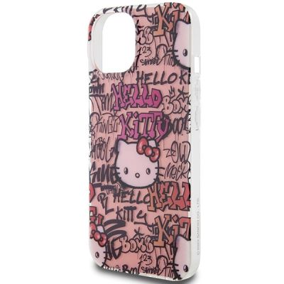 6. Hello Kitty IML Tags Graffiti case for iPhone 15 - pink