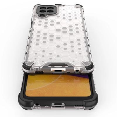 10. Honeycomb Case armor cover with TPU Bumper for Samsung Galaxy A22 4G transparent