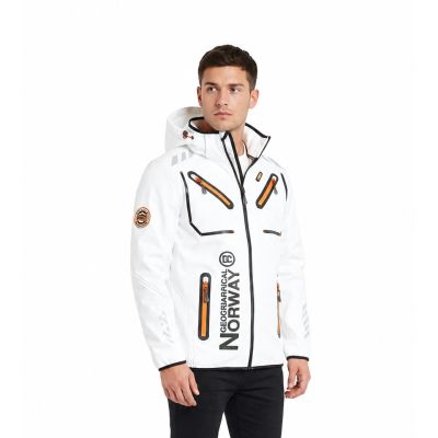 Men’s Softshell Jacket Geographical Norway RAINBOW MEN WHITE QUES 056 SIZE XL (WU1270H/GN-WHITE)