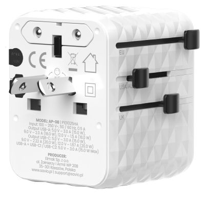 5. SAVIO UNIVERSAL TRAVEL ADAPTER 20W AP-08