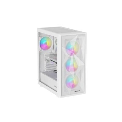 7. GENESIS DIAXID 605 ARGB MIDI TOWER CASE WITH WINDOW, USB-C, WHITE