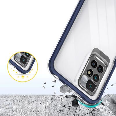 6. Clear 3in1 Case for Xiaomi Redmi 10 Frame Gel Cover Blue