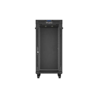 6. LANBERG FLOOR RACK CABINET 19" 24U 600X800 BLACK GLASS DOOR LCD (FLAT PACK) V2