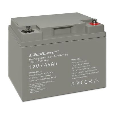 Qoltec AGM battery | 12V | 45Ah | max 540A