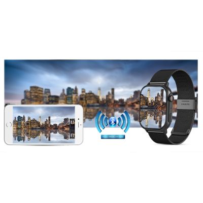 20. Gravity GT15-2 Smartwatch Orange Silicone Strap + Black Bracelet