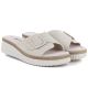 4. Women's beige leather wedge sandals S.Barski 7002