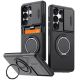 Samsung Galaxy S26 Ultra Magnetic Case with 360° Metal Ring and Camera Cover - Black
