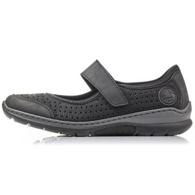 15. Comfortable Rieker W RKR575 openwork shoes, black