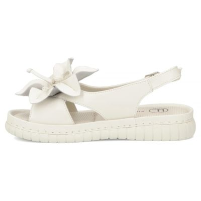 3. Women's beige leather wedge sandals Filippo DS6965