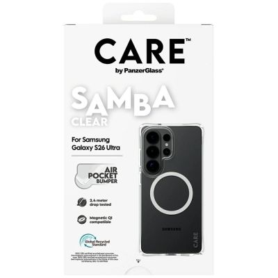 6. CARE by PanzerGlass Samba Transparent Qi Case for Samsung Galaxy S26 Ultra - Transparent