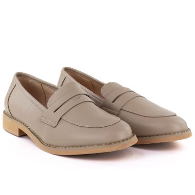 3. Beige leather loafers Jezzi SFY25128