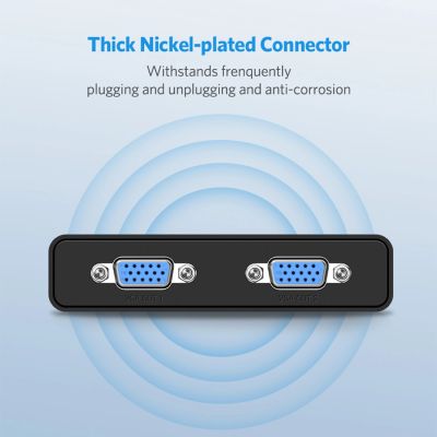 10. Ugreen 40254 1x2 VGA Splitter 1920x1440 60Hz - Black