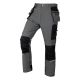 Mix&Match work trousers, 4-way stretch, with holsters, Cordura, gray and black, size L