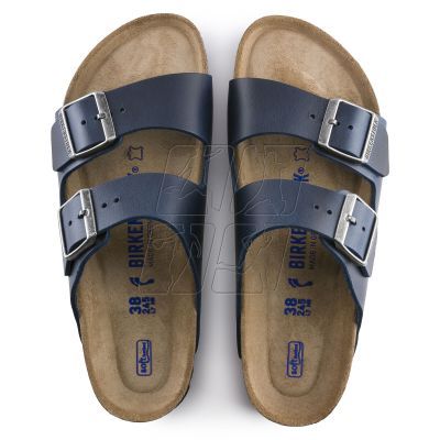 8. Birkenstock Arizona Soft Footbed Oiled Leather Narrow Women's/Men's Blue Blue for narrow feet oiled leather (1013644)