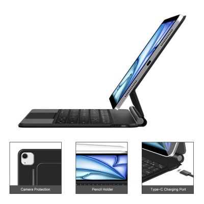 8. Tech-Protect Smartcase Magnetic with Keyboard for iPad Air 10.9” 2020 / 2022 / iPad Air 11” 2024 / 2025 - Black