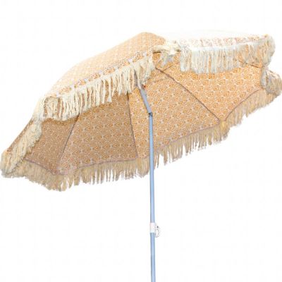 9. BEACH AND GARDEN UMBRELLA WITH FRINGE 174 CM YELLOW