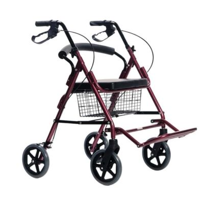 Four-wheeled walker with a sitting function