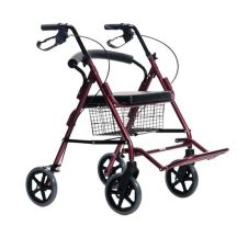 Four-wheeled walker with a sitting function