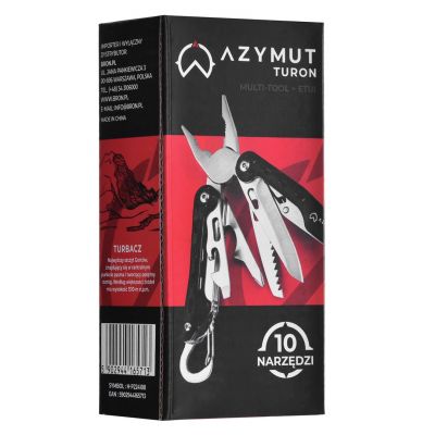 10. AZYMUT Turon Multitool - 10 tools + carabiner + belt holster (H-P224108)