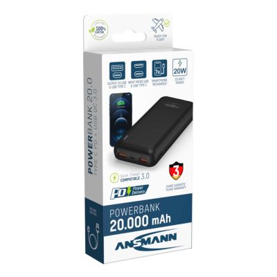 7. Ansmann PB320PD Lithium Polymer (LiPo) 20000 mAh Black