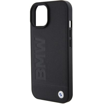 6. BMW Leather Hot Stamp case for iPhone 15 - black