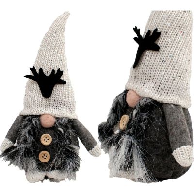 5. DECORATIVE GNOME 25CM WITH SEQUINS GREY GIRL