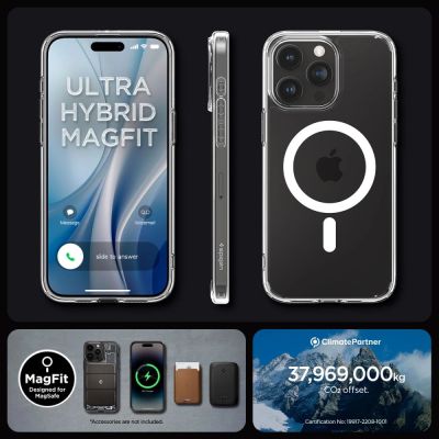 16. Spigen Ultra Hybrid Mag Case with MagSafe for iPhone 15 Pro Max - White