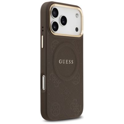 4. Guess Peony Hot Stamp MagSafe Case for iPhone 17 Pro Max - Brown