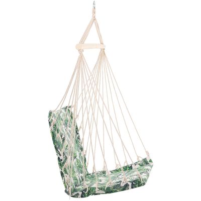 3. BRAZILIAN HAMMOCK HANGING CHAIR 100x50CM NATURA WITH SEWN-IN JUNGLE LIGHT CUSHION