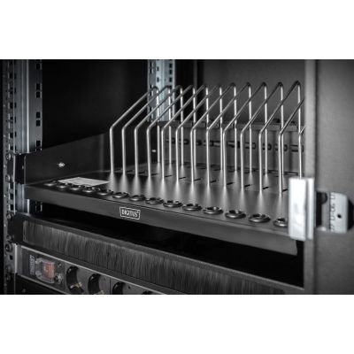 3. 19" 4.5U 340mm pull-out shelf for tablets, laptops, smartphones, RAL 9005