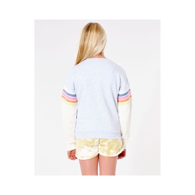 3. RIP CURL Surf Revival Crew Sweatshirt - Girl - Light Gray