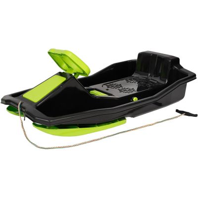 2. PLASTIC SLED WITH BRAKE AND STEERING WHEEL MIKOŁAJ 97x53x25CM BLACK