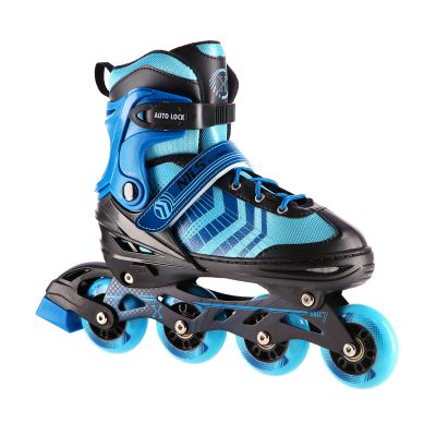 NH18192A 4in1 BLACK-BLUE SIZE L(39-43) ROLLER SKATES WITH HOCKEY SLEEVE NILS EXTREME
