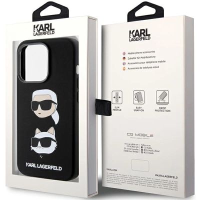 8. Karl Lagerfeld Silicone Karl&Choupette Head case for iPhone 15 Pro Max - black