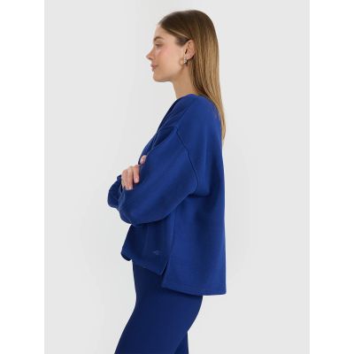 3. Oversized sweatshirt without a hood, unzipped, women's 4F 4FWSS25TSWSF1543-30S